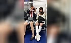 LJK企画3！仲良しJK風制服S級ギャル美女の対面エロ過ぎるミニスカパンスト生脚370